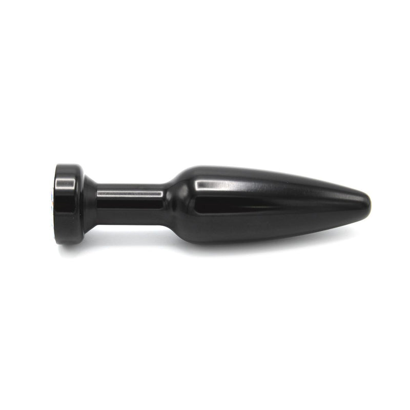 Kiotos - Aluminum Buttplug Met Kristal - Zwart-Laced-up.nl