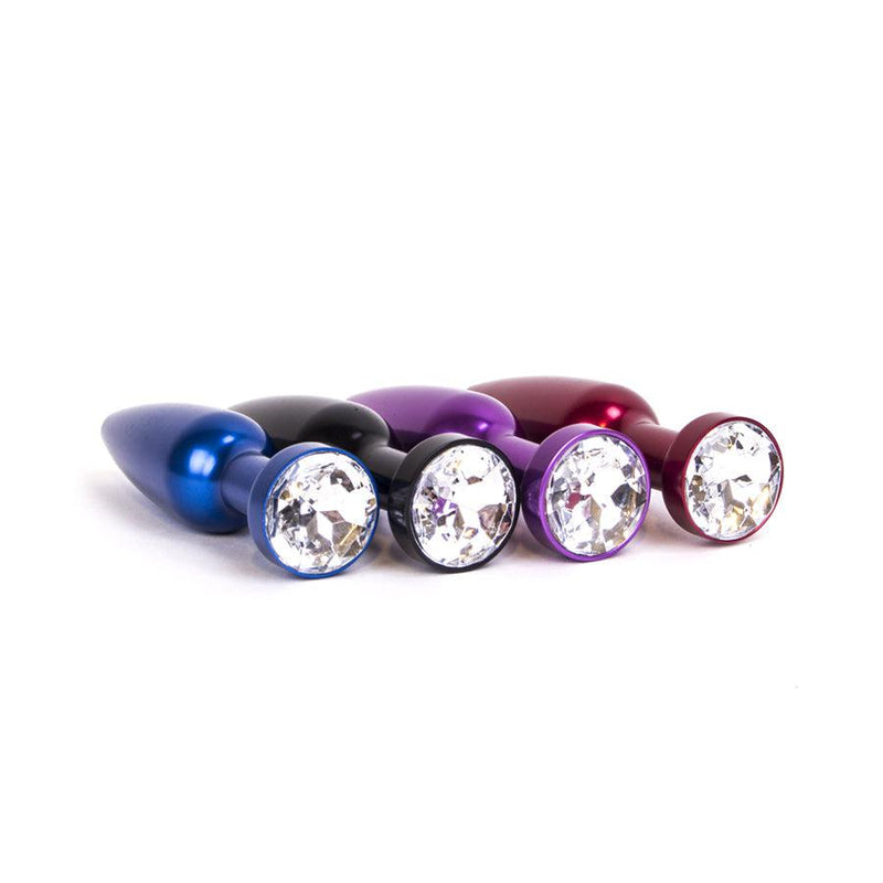 Kiotos - Aluminum Buttplug Met Kristal - Zwart-Laced-up.nl