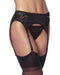 Amorable - Wetlook Jarretelgordel Met Slip En Kousen - Zwart - One Size-Laced-up.nl