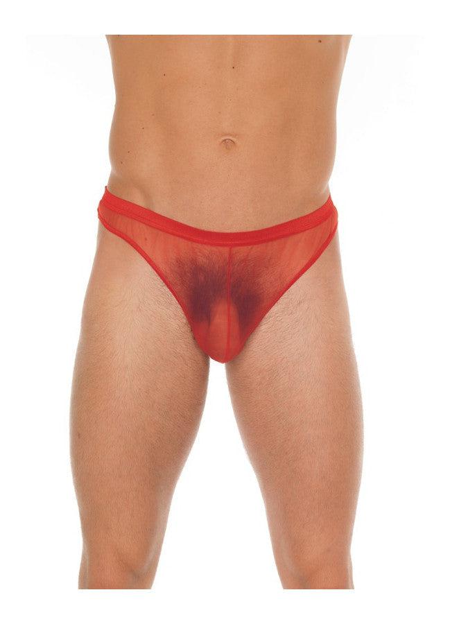 Amorable - String rouge transparent pour hommes - String rouge pour hommes - Polyamide - Taille unique - Laced-up.nl
