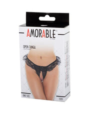 Amorable - Erotic Thong - Burlesque Thong with Open Crotch - Black - One Size-Laced-up.nl