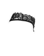 Amorable - G-String with Lace Ruffles - Open Crotch - One Size - Black-Laced-up.nl