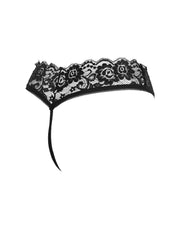 Amorable - G-String with Lace Ruffles - Open Crotch - One Size - Black-Laced-up.nl