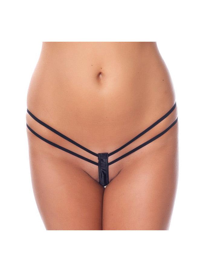 Amorable - G-string with Double Straps - Black - Laced-up.nl