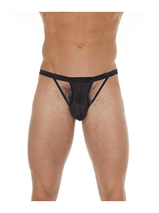 Amorable - Herrenstring - Durchbrochene Details vorne - Einheitsgröße - Schwarz - Laced-up.nl