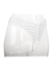 Amorable - Culotte en dentelle avec entrejambe ouvert - Blanche - Taille unique - Laced-up.nl