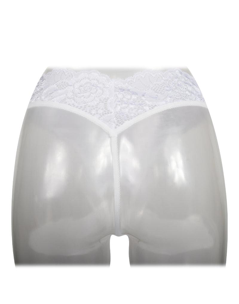 Amorable - Culotte en dentelle à entrejambe ouvert - Blanche - Taille unique - Laced-up.nl