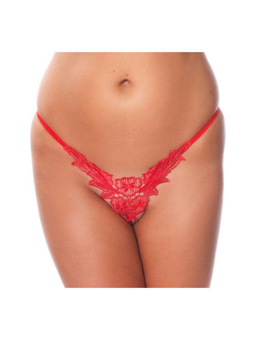 Amorable - Luxury Lace Flower G-String - Red - Laced-up.nl