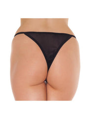 Amorable - Luxe Kanten Vlinder String Met Open Kruis - Zwart - One Size-Erotiekvoordeel.nl