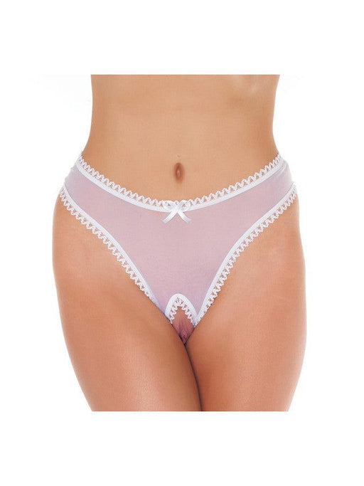 String ouvert Amorable avec entrejambe ouvert - Blanc - Taille unique - Laced-up.nl