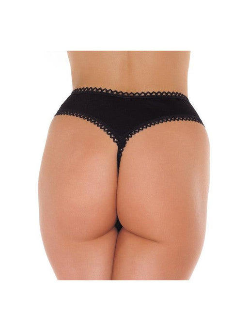 Amorable - Sexy Slipje Met Open Kruis - Zwart - One Size-Erotiekvoordeel.nl