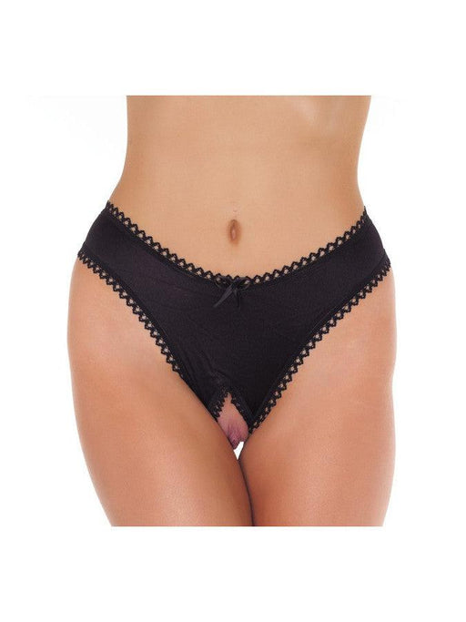 Amorable - Sexy Slipje Met Open Kruis - Zwart - One Size-Erotiekvoordeel.nl