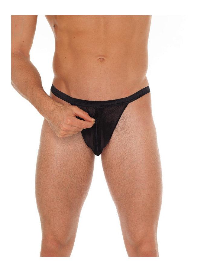 Amorable - String transparent pour homme avec fermeture éclair - Noir - Taille unique - Laced-up.nl