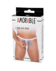 Amorable - Clear White Men's Thong With Zipper - One Size - Laced-up.nl