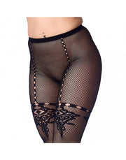 Amorable - Collants résille avec détails en dentelle tissée - Laced-up.nl