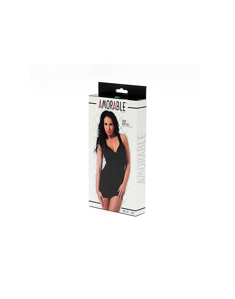 Amorable - Black Mini Dress - Crossed Straps on the Back - Laced-up.nl