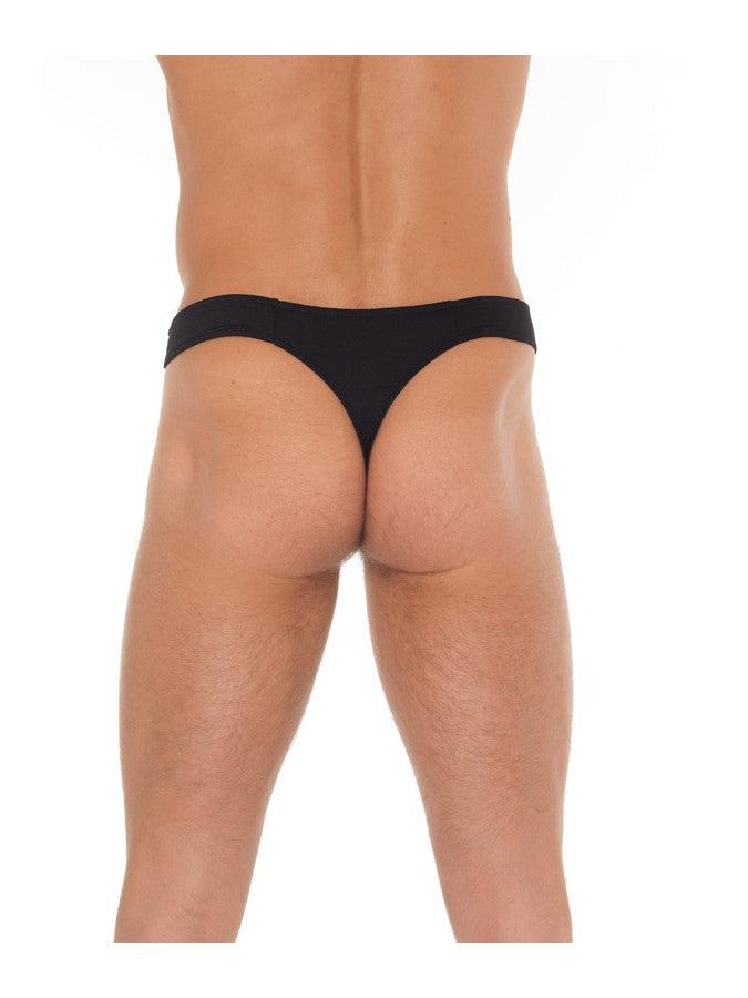 Amorable - Tanga negra para hombre - Cremallera delantera - Talla única - Erotiekvoordeel.nl