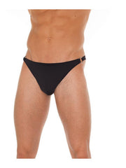 Amorable - Black Men's Thong with Buckles on the Sides - Black-Laced-up.nl