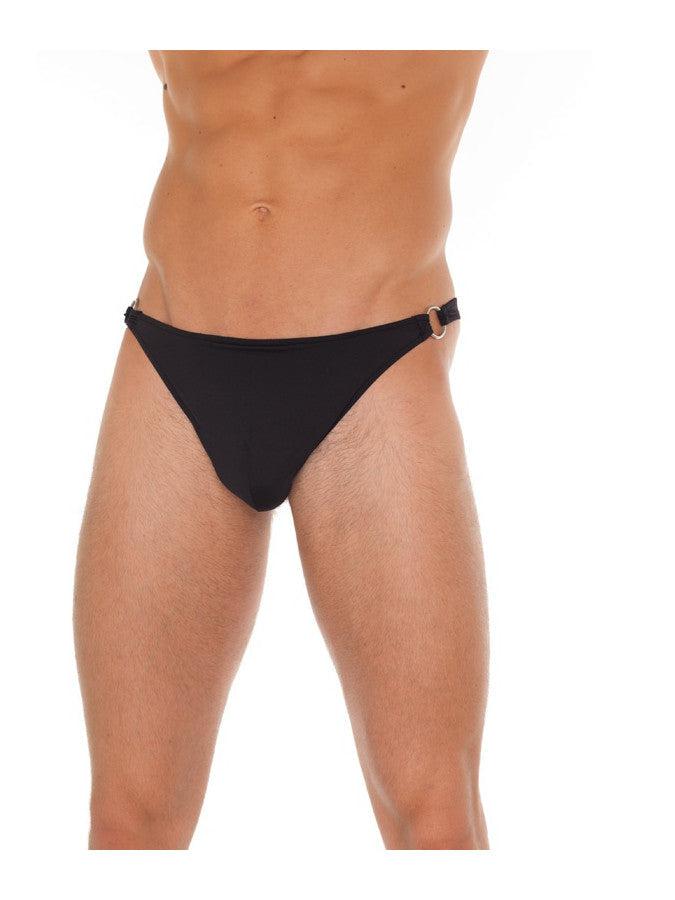 Amorable - Black Men's Thong with Buckles on the Sides - Black-Laced-up.nl