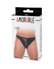 Amorable - Schwarzer Lackleder-String für Männer - Einheitsgröße - Laced-up.nl
