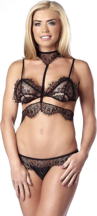 Amorable - BH-set van eyelash kant met choker S/M-Laced-up.nl