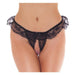 Amorable - Erotische String - Burlesque Tanga Met Open Kruis - Zwart - One Size-Laced-up.nl