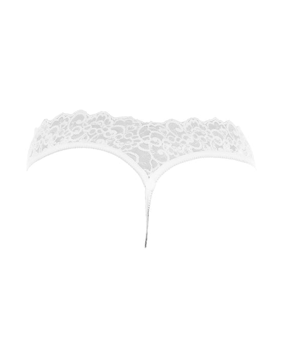 Amorable - Kanten Slipje Met Open Kruis - Wit - One Size-Laced-up.nl