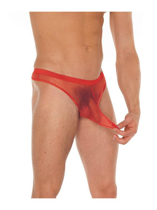 Amorable - Transparante Herenstring Met Penis Slurf - Rood - One Size-Laced-up.nl
