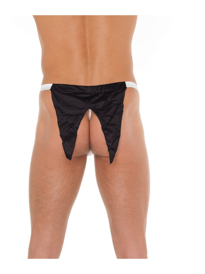 Amorable - Witte Herenstring met Zwart Vlinderstrikje - Butler Look - One Size-Laced-up.nl