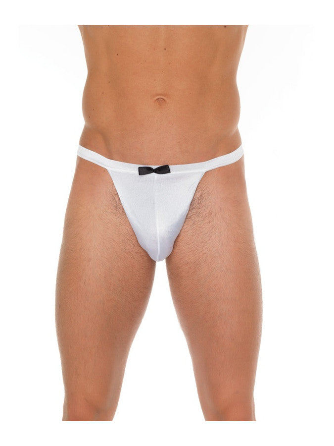 Amorable - Witte Herenstring met Zwart Vlinderstrikje - Butler Look - One Size-Laced-up.nl