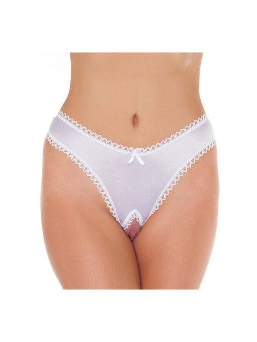 Amorable - Sexy Slipje Met Open Kruis - Wit - One Size-Erotiekvoordeel.nl