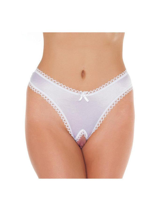 Amorable - Sexy Slipje Met Open Kruis - Wit - One Size-Erotiekvoordeel.nl