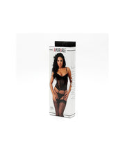 Amorable - Zwart Kanten torselet Met String En Kousen-Laced-up.nl