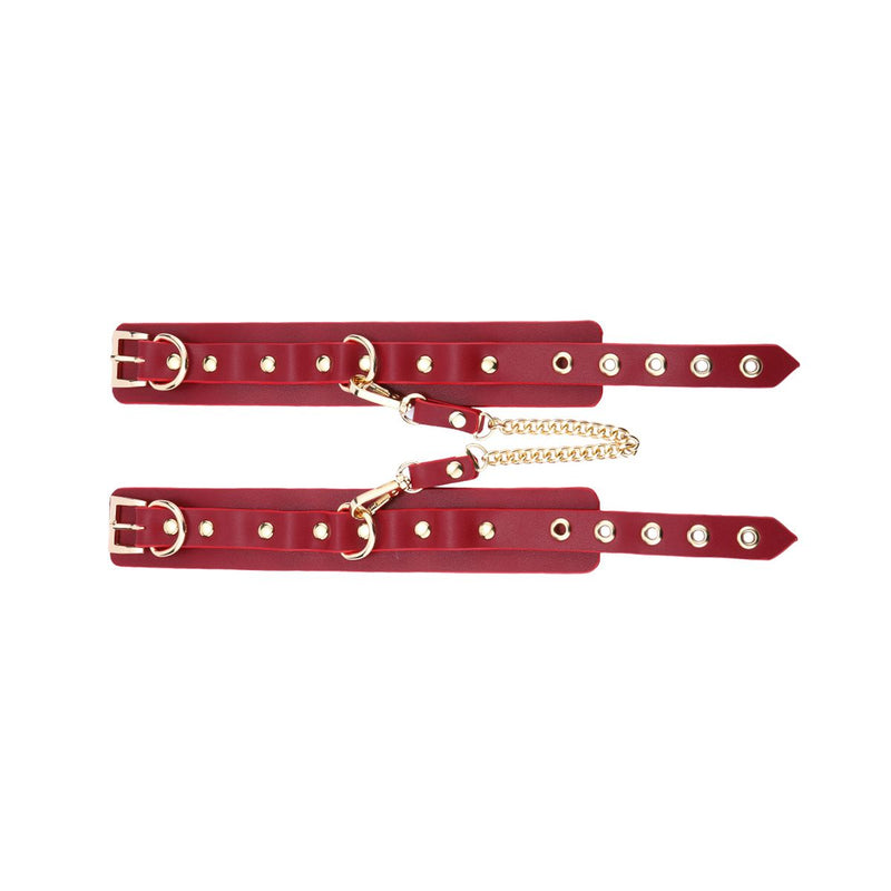 Kiotos - BDSM Fancy 5 Item Kit - Luxe Draagtas met 5 Verschillende BDSM Artikelen - PU Leer (Vegan) - Verkrijgbaar in Rood, Roze en Zwart-Laced-up.nl