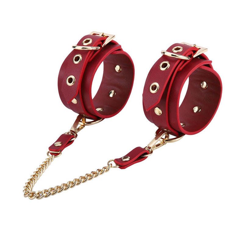 Kiotos - BDSM Fancy 5 Item Kit - Luxe Draagtas met 5 Verschillende BDSM Artikelen - PU Leer (Vegan) - Verkrijgbaar in Rood, Roze en Zwart-Laced-up.nl