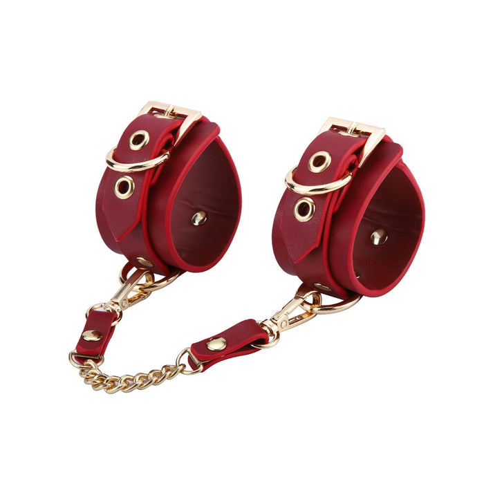 Kiotos - BDSM Fancy 5 Item Kit - Luxe Draagtas met 5 Verschillende BDSM Artikelen - PU Leer (Vegan) - Verkrijgbaar in Rood, Roze en Zwart-Laced-up.nl