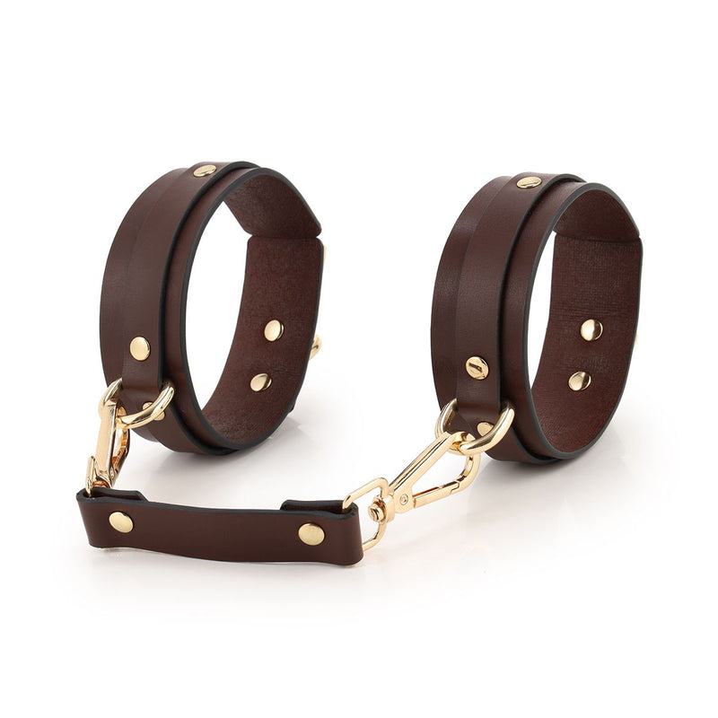 Kiotos - BDSM Fancy 9 Item Kit - Luxe Draagtas met 9 Verschillende BDSM Artikelen - Bruin-Laced-up.nl