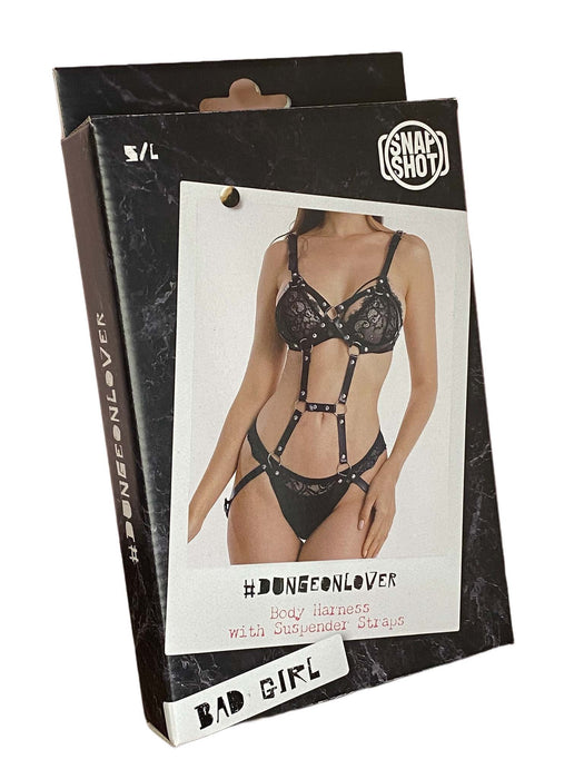 Snapshot - Bad Girl - #dungeonlover - Body Harnasje met Straps - One Size - Zwart-Laced-up.nl
