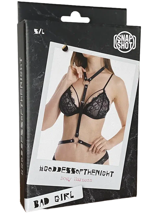 Snapshot Bad Girl - #goddesofthenight - Body Harnasje met Tailleband - One Size - Zwart-Laced-up.nl
