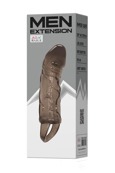 Baile - Penis Verlengende Penis Sleeve - Zwart - Lengte 115 mm - Diameter 35 mm-Laced-up.nl