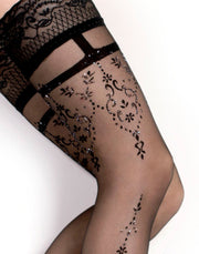 Ballerina Fantasy Hold Ups Roaring Twenties Kousen - 20 denier - Zwart-Erotiekvoordeel.nl