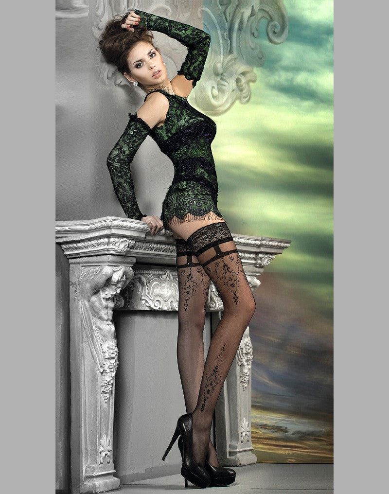 Ballerina Fantasy Hold Ups Roaring Twenties Kousen - 20 denier - Zwart-Erotiekvoordeel.nl