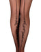 Ballerina - Open Kruis Panty - Flower Scrolls - 20 denier - Zwart-Laced-up.nl