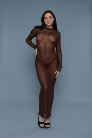 Be Wicked - Avery - Cover-Up-Kleid, transparent - Braun - Laced-up.nl