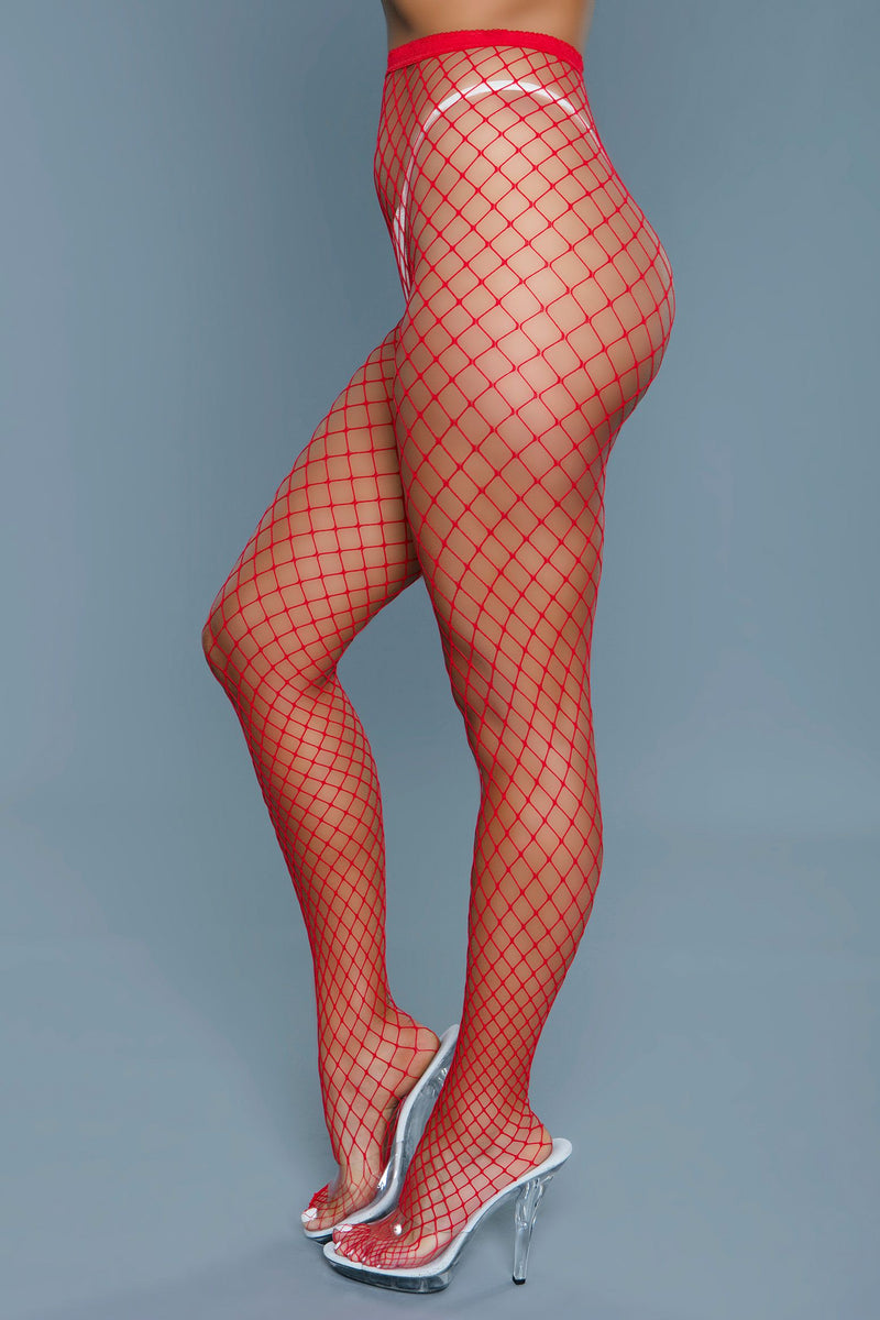 Be Wicked - Can't Back Down - Visnet Panty - Rood - One Size-laced-up.nl