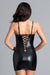 Be Wicked - Elisa - Wetlook Bodycon Jurk - Zwart-Erotiekvoordeel.nl