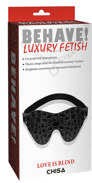 Chisa - Behave! Love is Blind - Blinddoek - Druppel Motief - PU Leer - Zwart-Erotiekvoordeel.nl