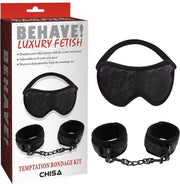 Chisa - Behave! Temptation Bondage Kit - Polsboeien en Blinddoek - Zwart-Erotiekvoordeel.nl