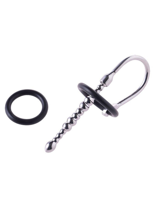 Black Label - Beaded - Stretcher pour urètre nervuré avec anneaux de gland en silicone - Laced-up.nl