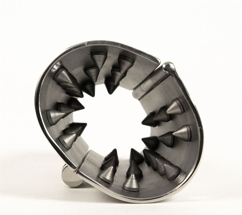 Black Label - CBT Ball Stretcher met Spijkers aan Binnenkant en Hangslotje-Laced-up.nl
